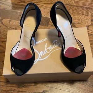 Christian Louboutin black suede heels size 38.5